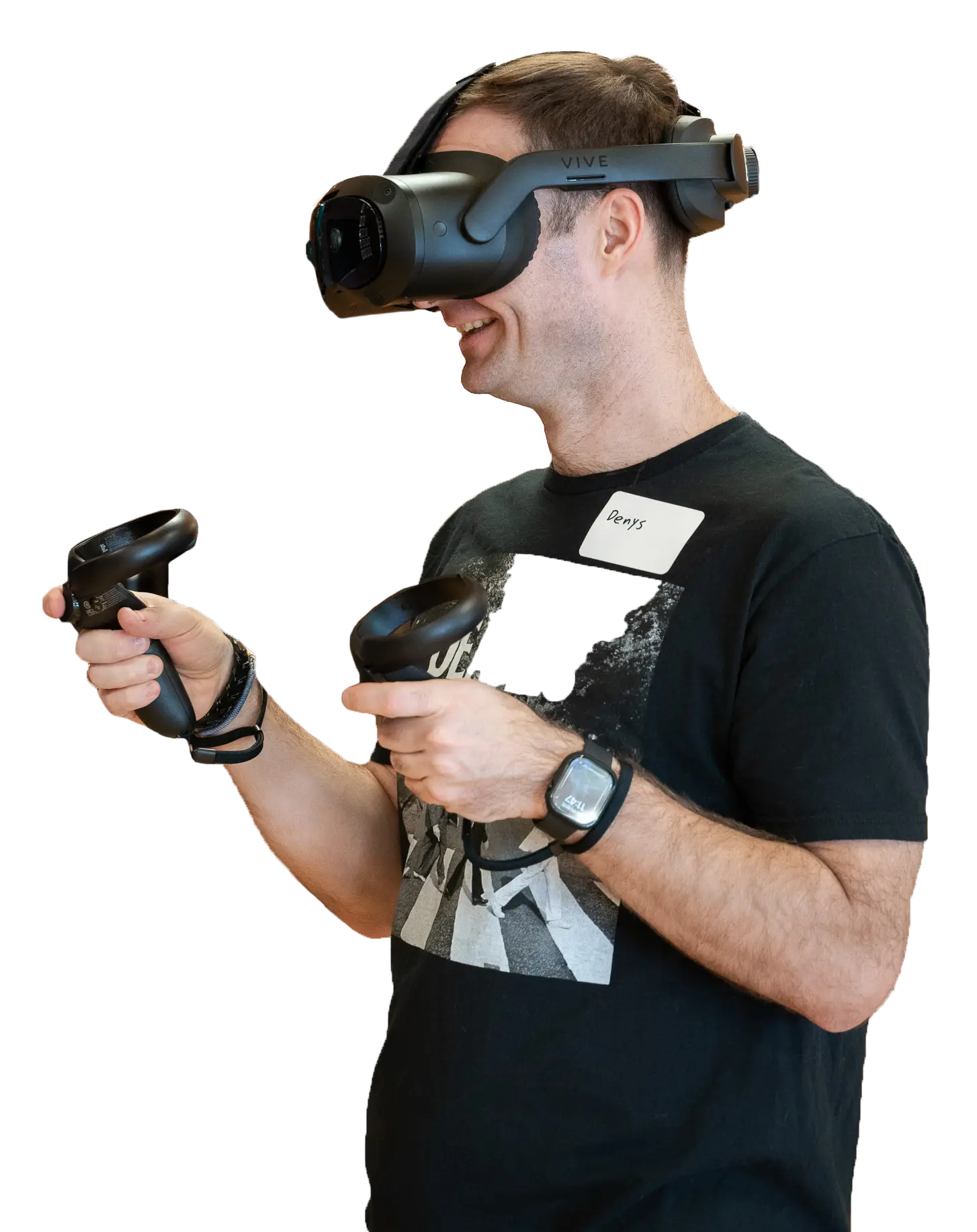 Man playing vr at true vr milwaukee